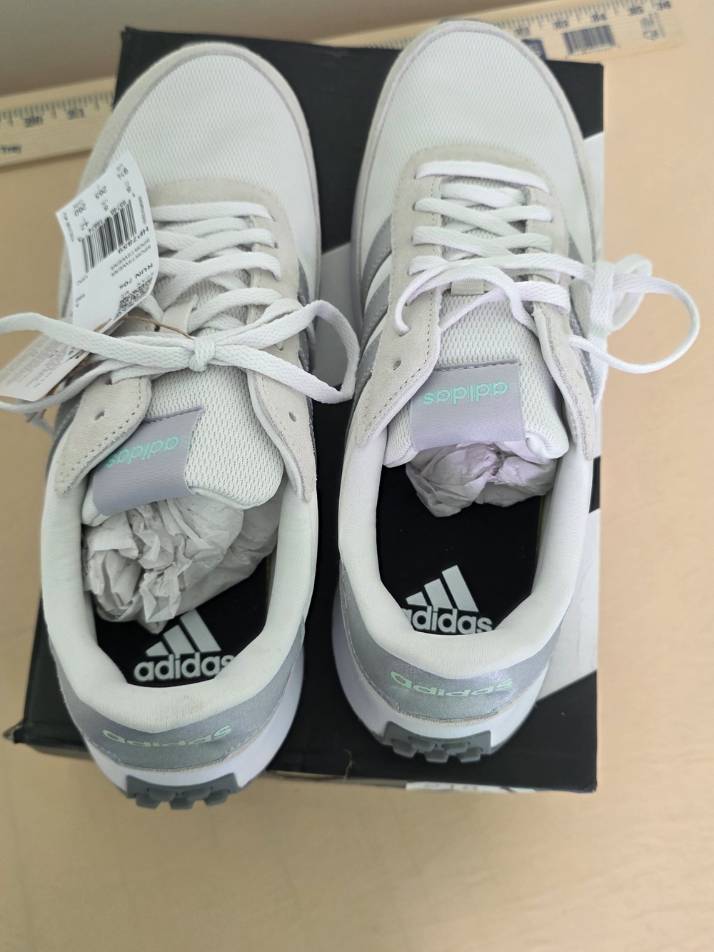Adidas Women's Run 70's White & Gray Retro Runner Sneakers - Picture 4 of 9